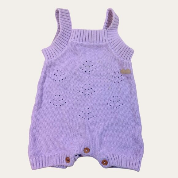 Knit lilac romper for babyy girl - Picture 1 of 2